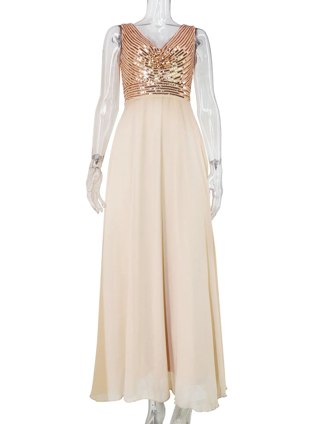 Vestido feminino, longo, maxi com lantejoulas, vestido para ocasiões festivas