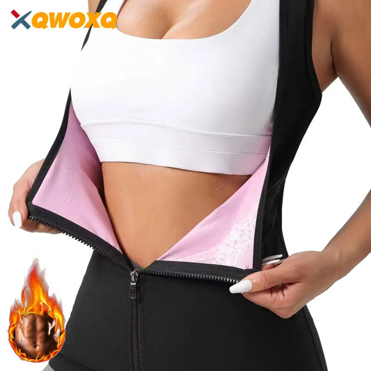 Camisa sauna feminina para perda de peso, emagrecimento pelo suor, corpo shaper fitness, zíper