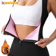 Camisa sauna feminina para perda de peso, emagrecimento pelo suor, corpo shaper fitness, zíper