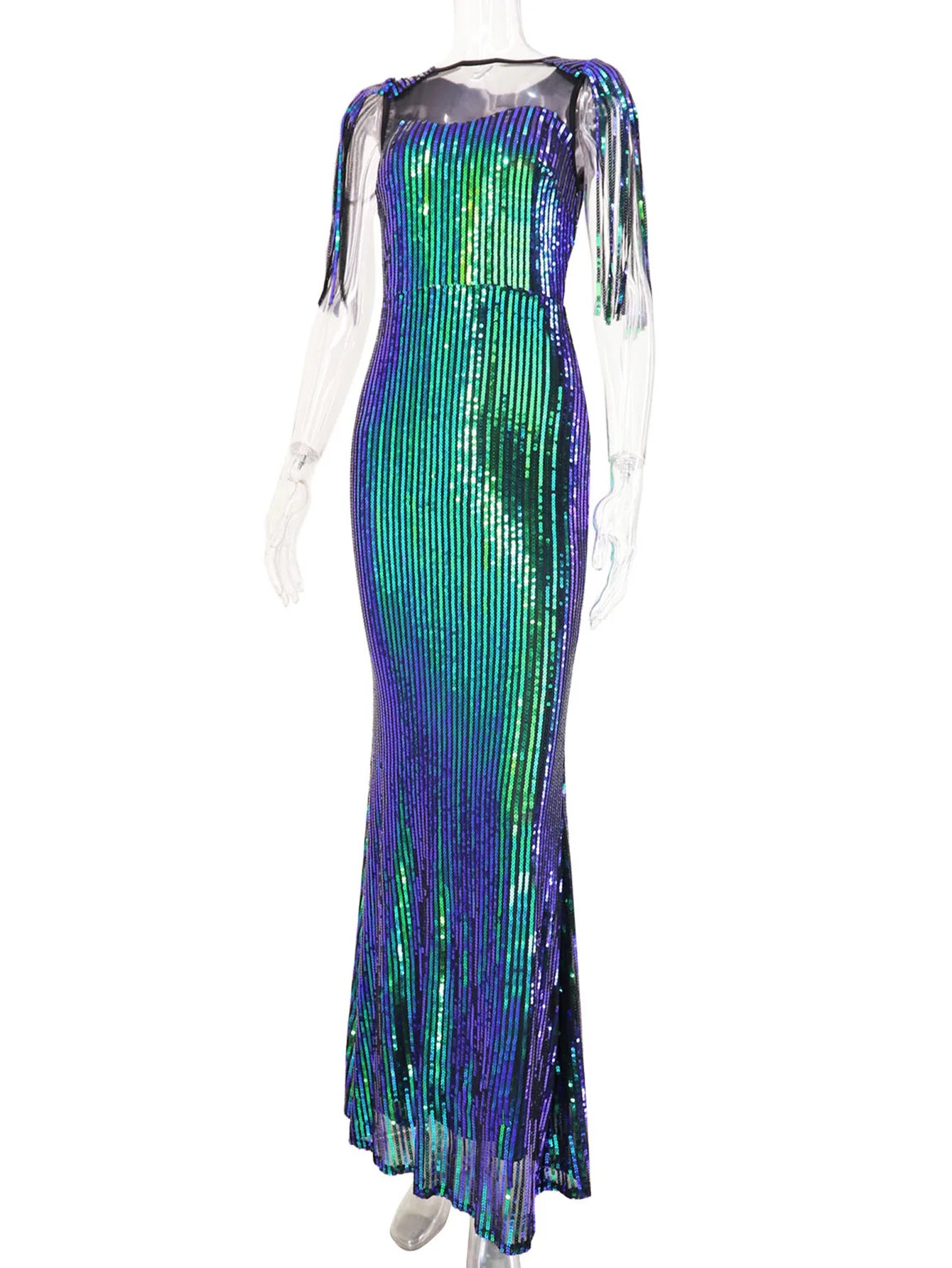 Vestido feminino, longo, maxi com lantejoulas, vestido para ocasiões festivas