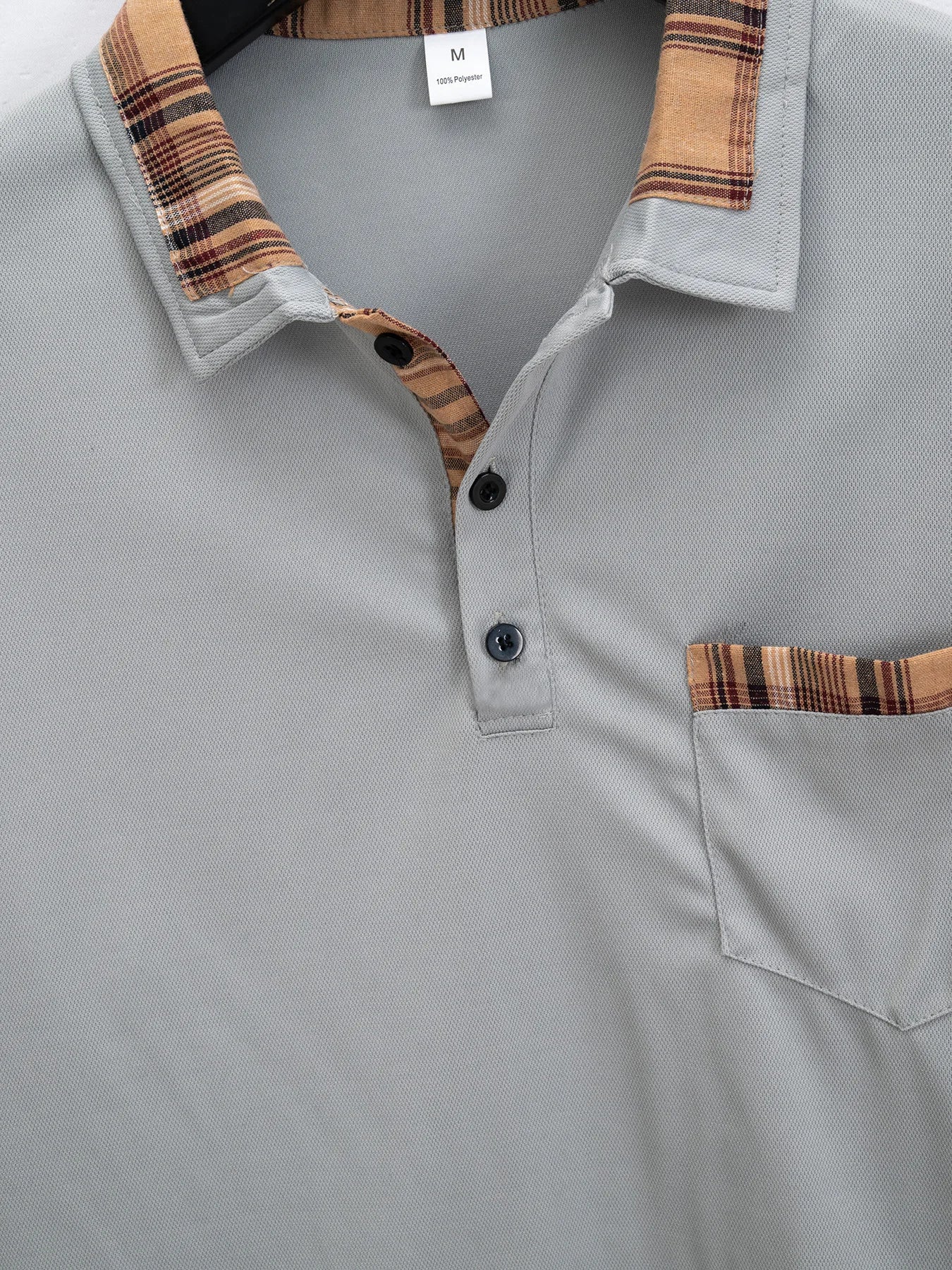 Camisa polo masculina, top esportiva, casual, confortável, de verão, manga curta, com retalhos, de cor sólida, e bolsos falsos