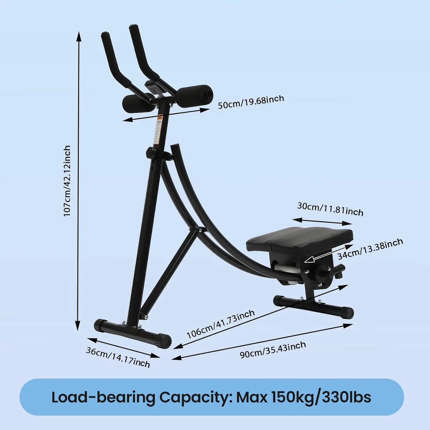 Máquina de exercício abdominal para uso doméstico, menos estresse no pescoço, costas e ombros, equipamento de fitness abdominal/core