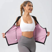 Camisa sauna feminina para perda de peso, emagrecimento pelo suor, corpo shaper fitness, zíper