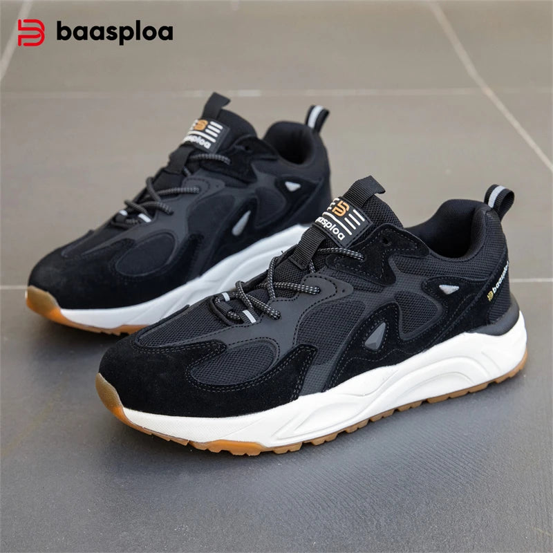 Tênis casuais masculinos, caminhada, malha respirável, conforto, esportivos, rendas, antiderrapante