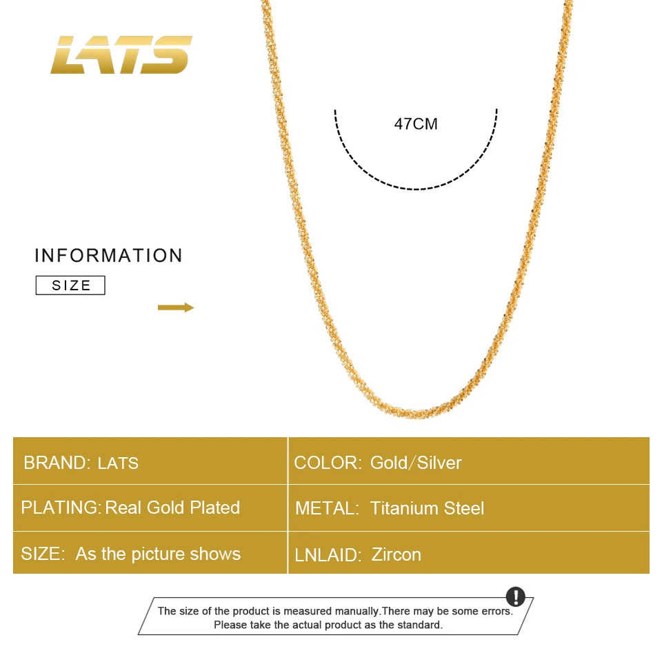 Colar feminino, cor ouro cintilante, aço titanium, corrente e gargantilha, joia fina coreana