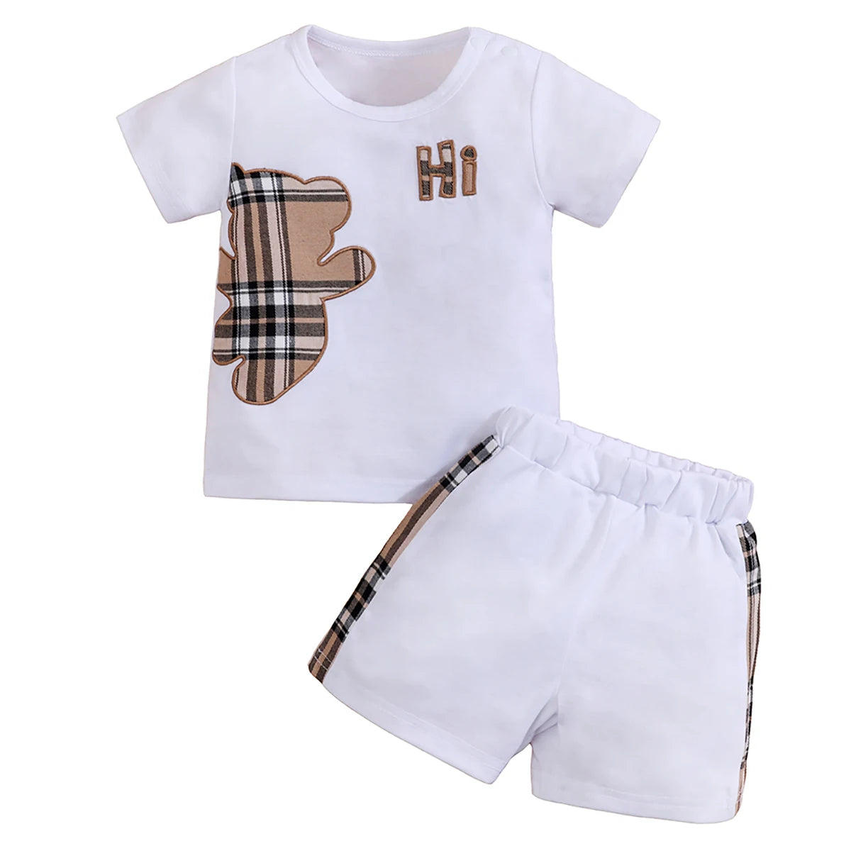 Conjunto infantil menino, short e camiseta, estampa divertida
