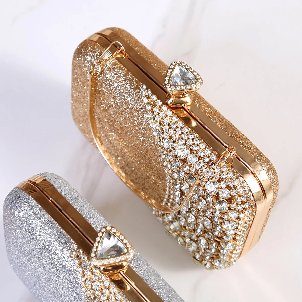 Bolsa feminina cristal strass, estilo oco, bolsa de ombro com corrente, festa de luxo, embreagem do dia do casamento, alça de bolsa