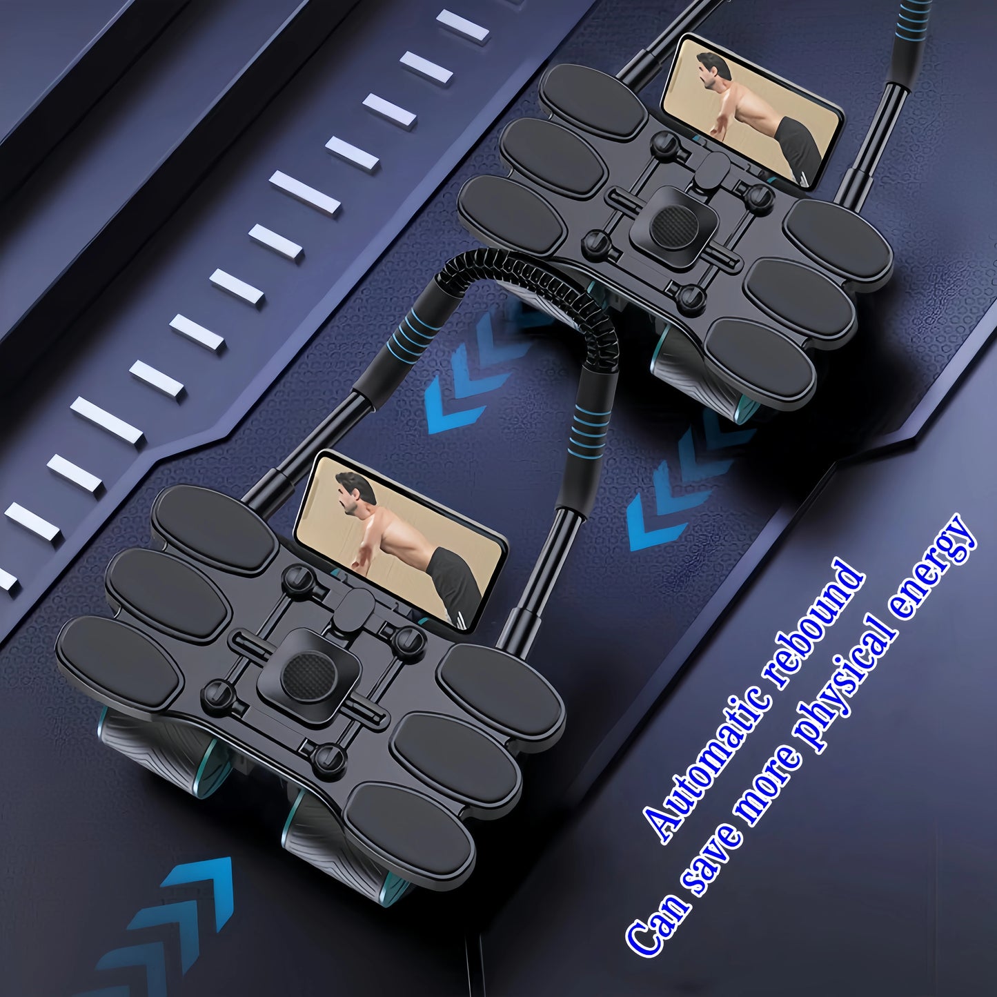 Roda de exercício abdominal silenciosa atualizada modelo 2025, com função de rebote automático, treinamento de cintura e músculos abdominais