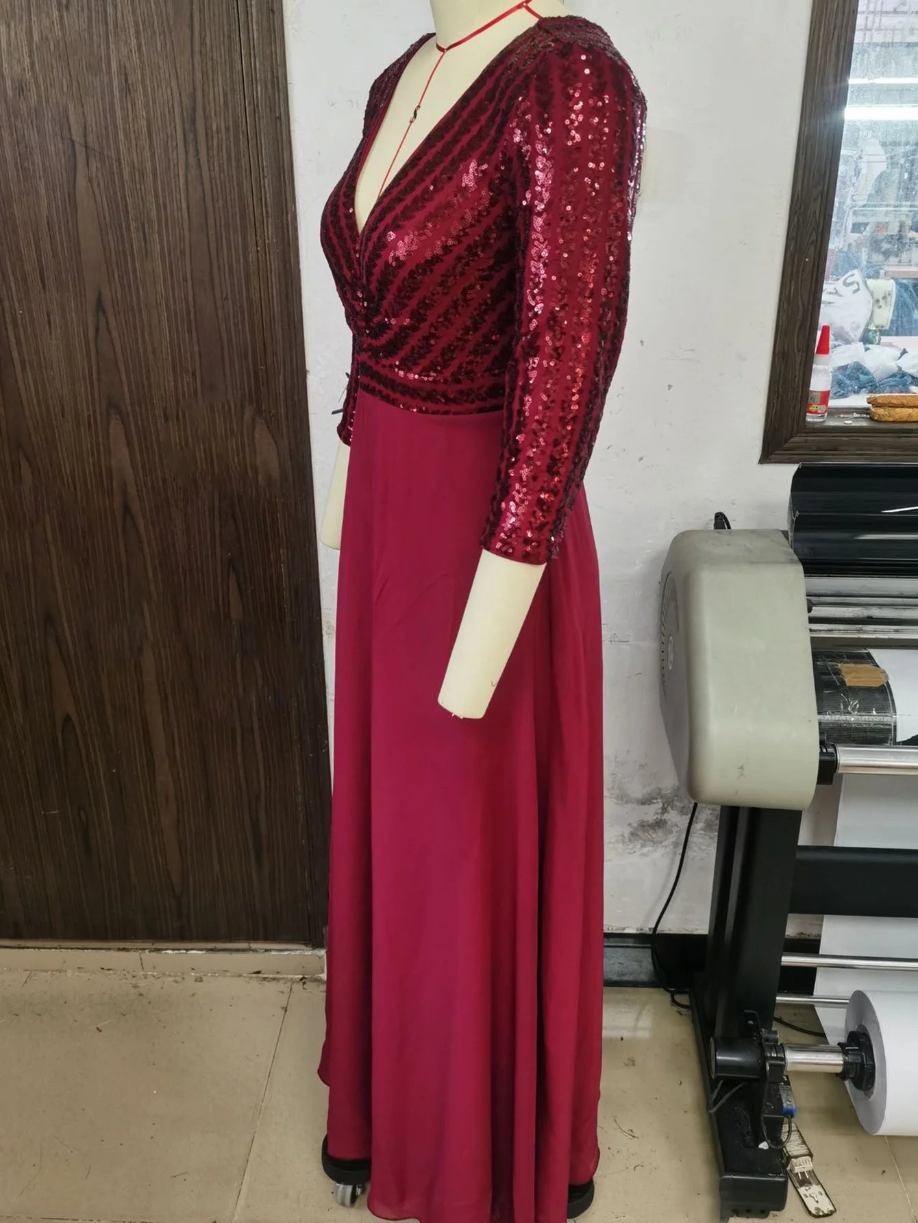 Vestido feminino, longo, maxi com lantejoulas, vestido para ocasiões festivas