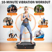 Máquina de Exercício Conjunto em Placa Vibratória, para Treino de Corpo Inteiro, Estimula Drenagem linfática, 240 Velocidades Ajustáveis