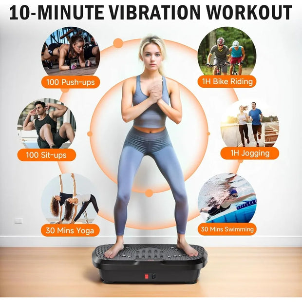 Máquina de Exercício Conjunto em Placa Vibratória, para Treino de Corpo Inteiro, Estimula Drenagem linfática, 240 Velocidades Ajustáveis