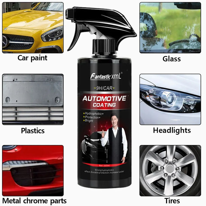 Revestimento cerâmico para pintura de carro, 500ml, 9h, dureza, produtos de detalhamento de carro, acessórios de carro, restaurador de plástico