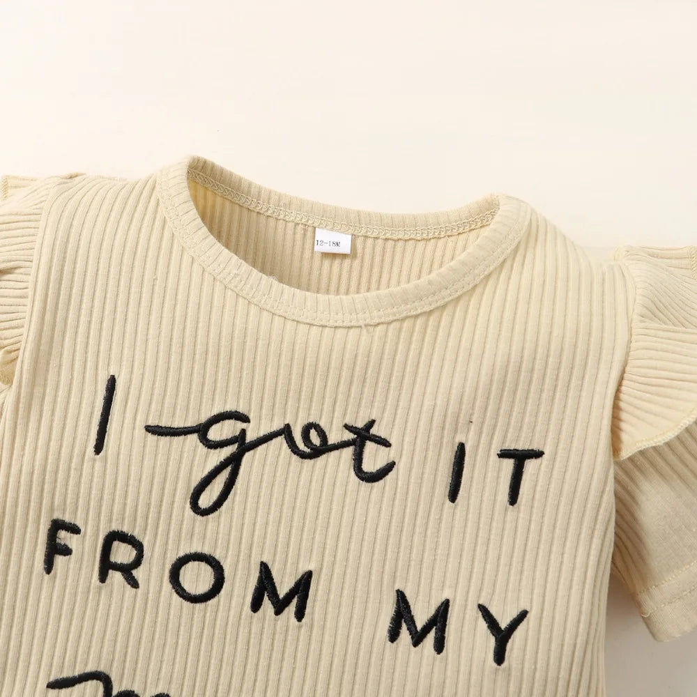 Conjunto de roupas infantis de 2 peças para meninas,shorts e blusa com estampas, de manga curta, casual, 1 a 6 anos