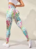 Calças Feminina Push Up para Treino, Leggings Tie Dye Sem Costura para Academia, Yoga,Esportivas, Calças Justas de Cintura Alta para Fitness Feminino