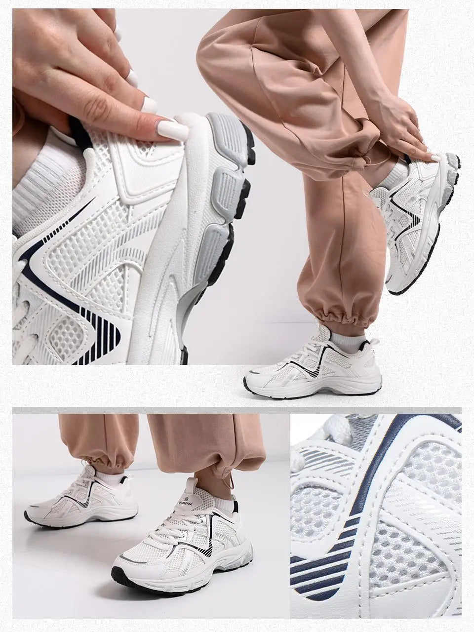 Tênis feminino, leves, respiráveis, esportivos, malha de renda, confortável, casuais, de borracha antiderrapante