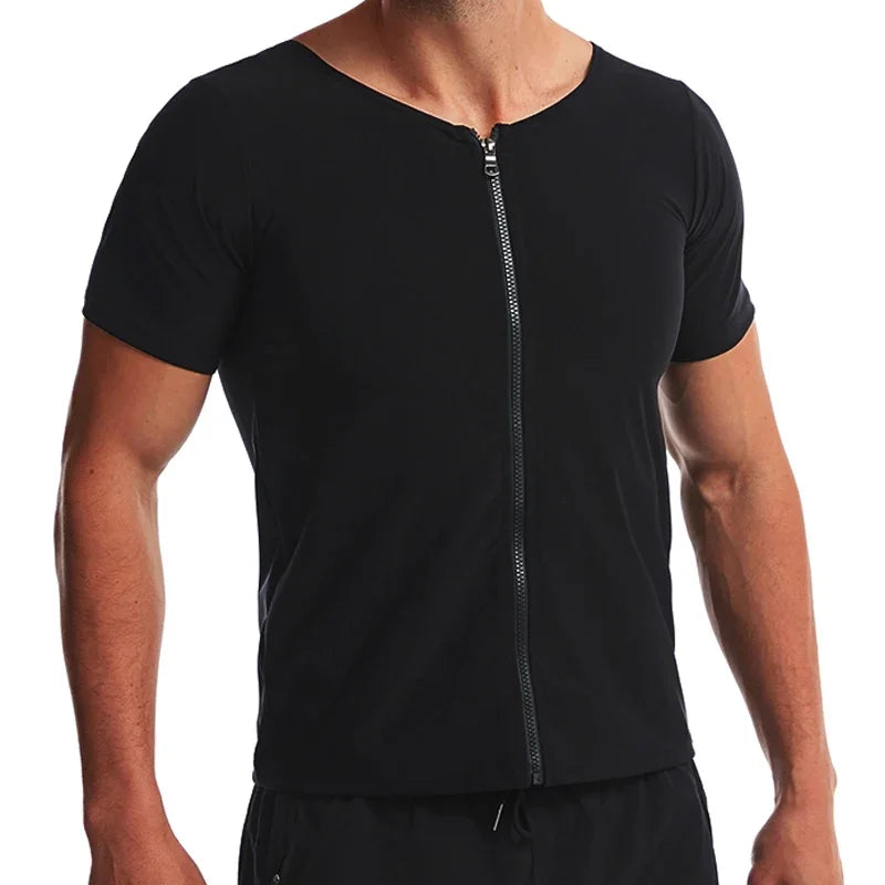 Camisa sauna masculina, suor, shapewear, calor armadilha, treino de queima de gordura, camisas de emagrecimento, fitness tops espartilhos