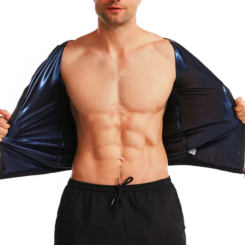 Camisa sauna masculina, suor, shapewear, calor armadilha, treino de queima de gordura, camisas de emagrecimento, fitness tops espartilhos