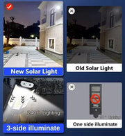 Luminária solar, led, com sensor de movimento, 3 modos, à prova d'água, ip65