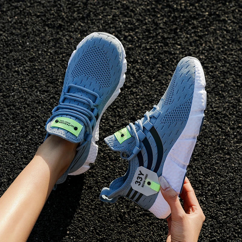 Tênis masculino esportivos respiráveis, leves, malha, de corrida, atlético, jogging, caminhada
