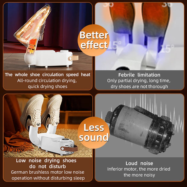 Máquina para secagem de sapatos 220v, sapatos, tênis, botas,chinelos, com hastes dobráveis, portátil