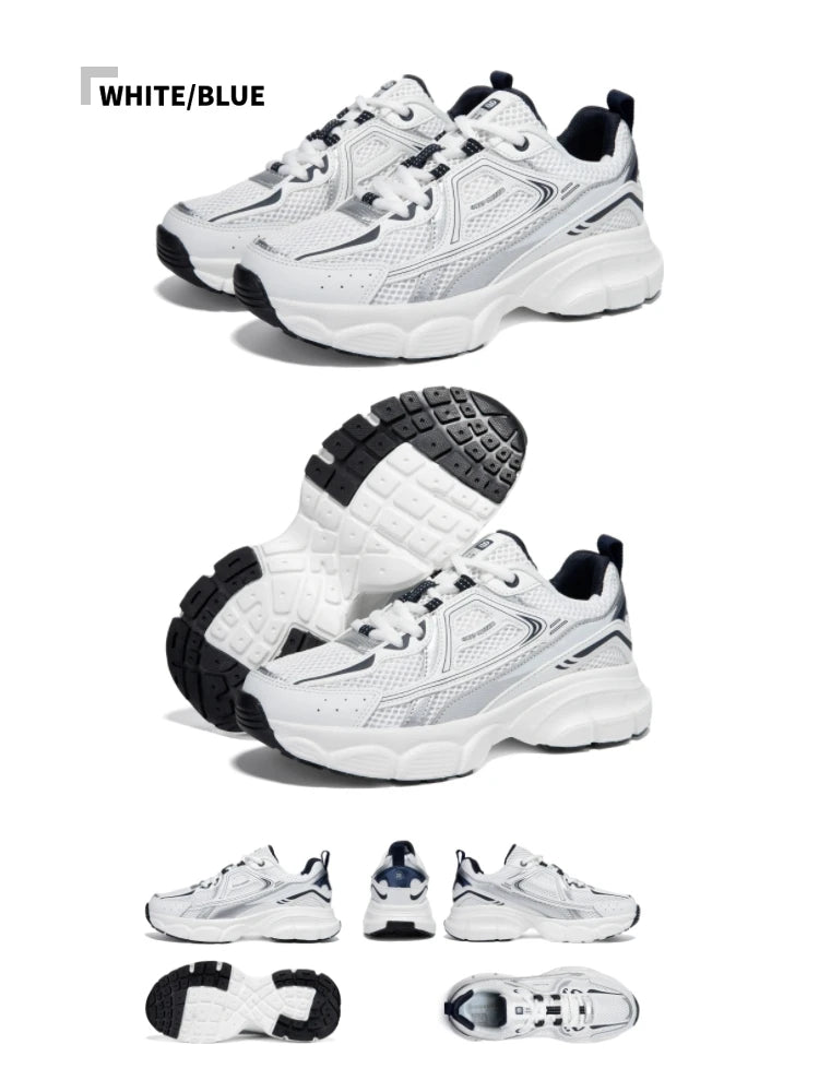 Tênis esportivos feminino, leves, malha de rendas, retrô, corrida, caminhada, respiráveis antiderrapante