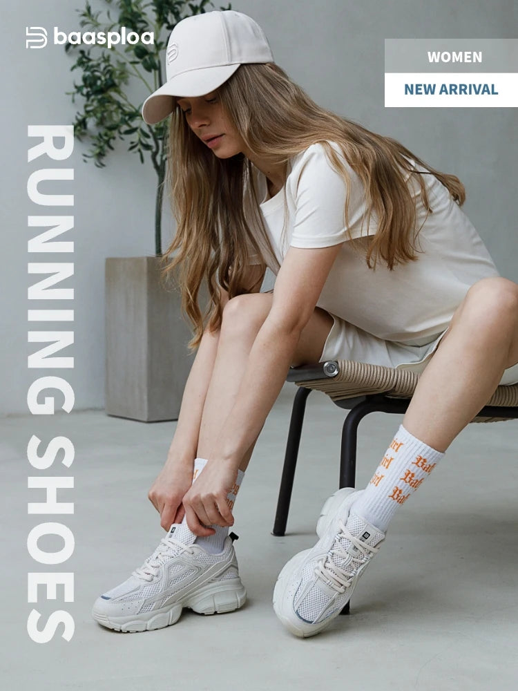 Tênis esportivos feminino, leves, malha de rendas, retrô, corrida, caminhada, respiráveis antiderrapante