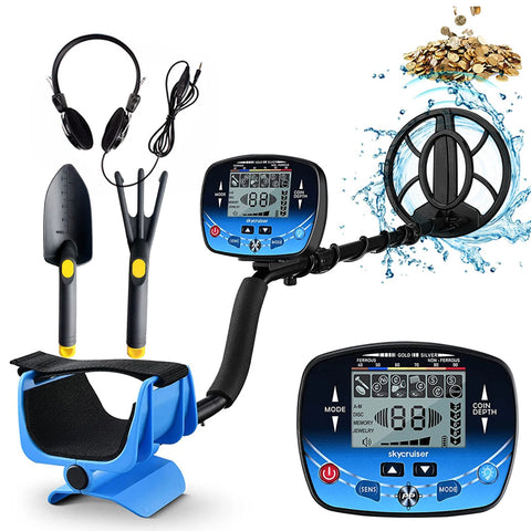 Detetor de metais subterrâneo com bobina de pesquisa à prova d'água IP68 de 9,8 polegadas