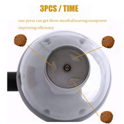 Máquina elétrica de fazer almôndega com capacidade para 3 almôndegas por vez, ideal como aparelho para bolinhos de peixe