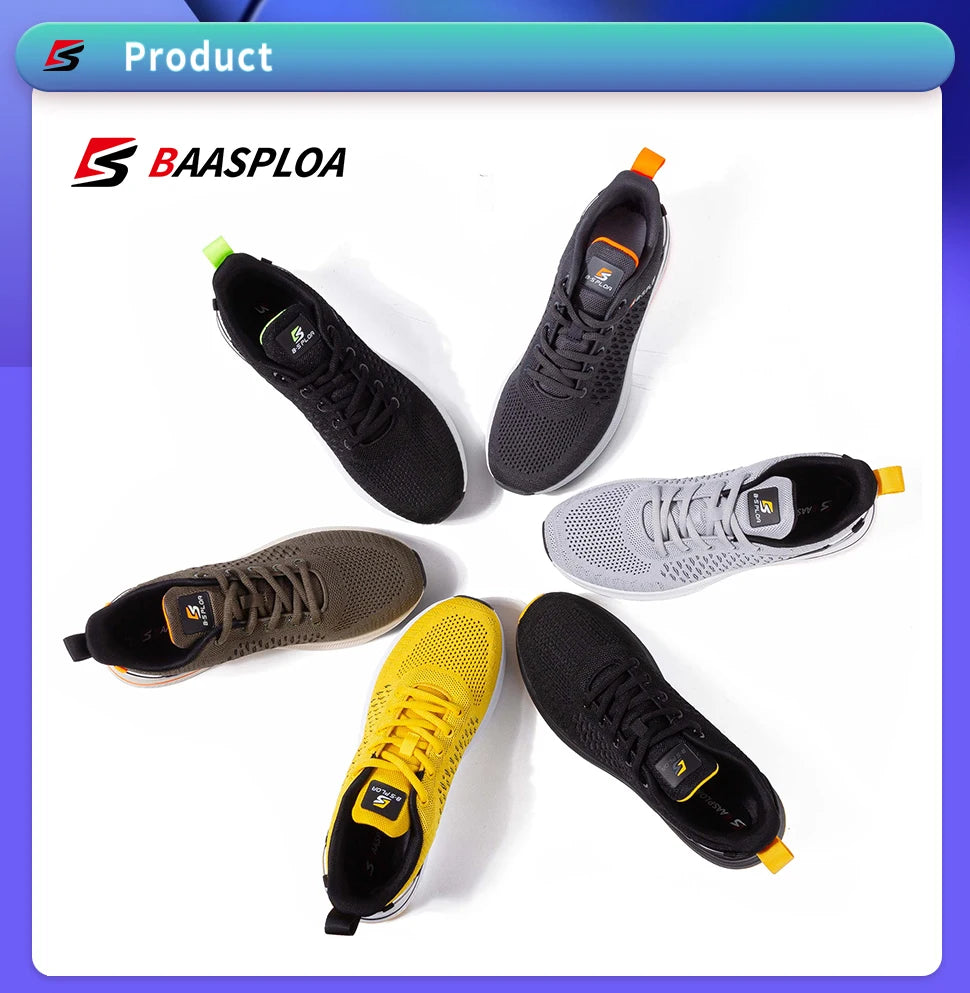 Tênis de corrida masculino leve Baasploa em seis cores com design confortável e respirável