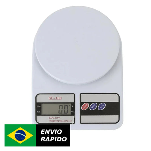 Balança digital de cozinha com display LCD e capacidade de 1000g, ideal para precision cooking