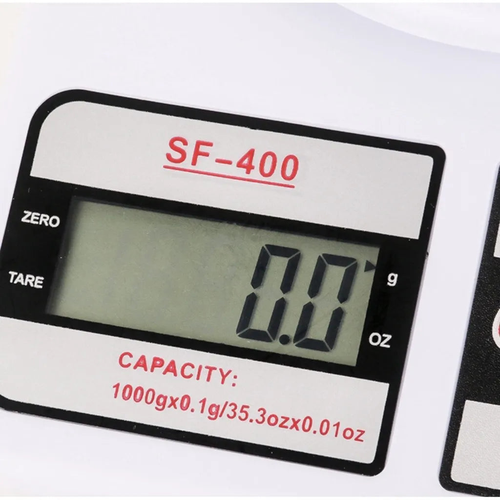 Balança digital de cozinha SF-400 com tela LCD e capacidade de 1000g para medição precisa