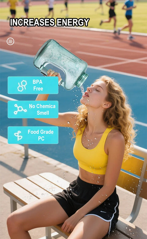BALASHOV garrafa hidrogênizadora de água em uso por atleta na pista garrafa esportiva 1.5 litros para academia