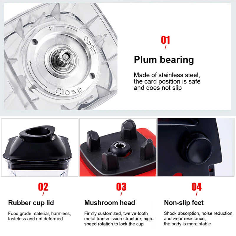 Liquidificador comercial potente BALASHOV com processo seguro e não escorregadio para uso eficiente