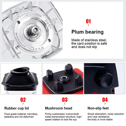 Liquidificador comercial potente BALASHOV com processo seguro e não escorregadio para uso eficiente