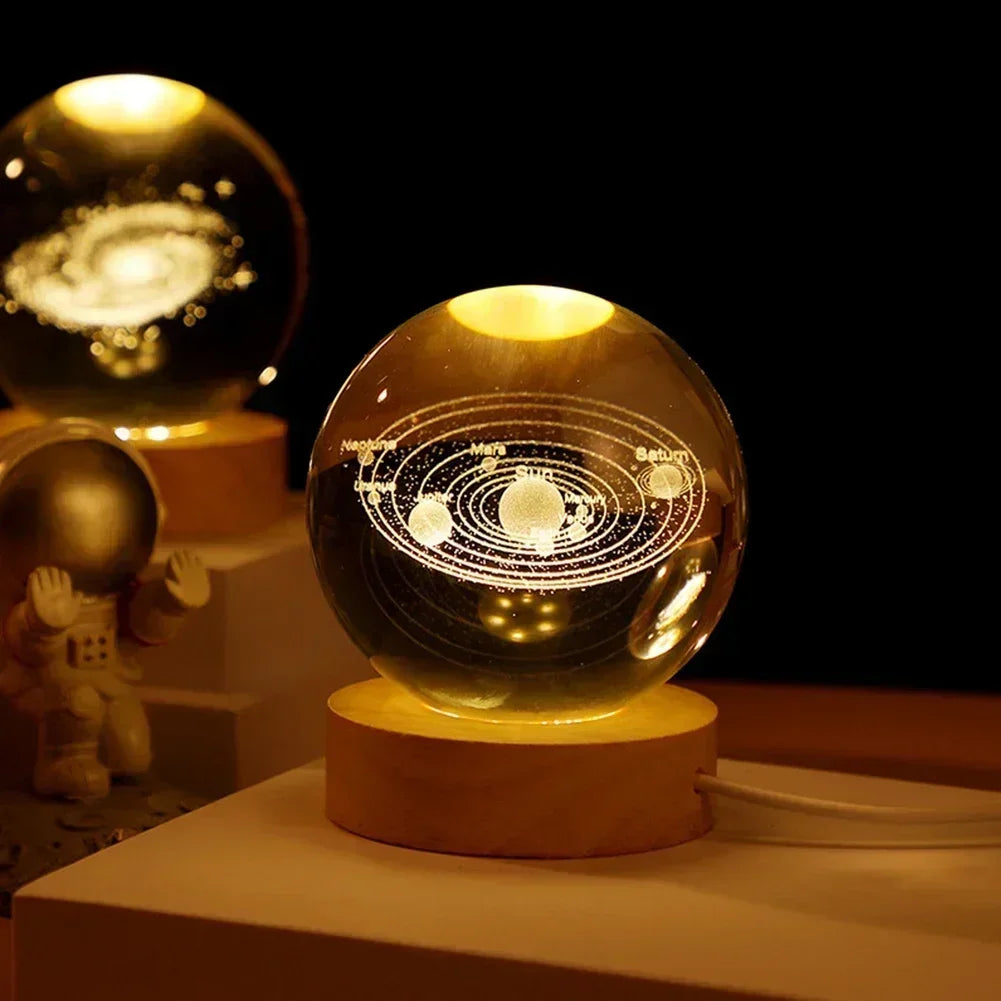 Lâmpada decorativa ambiente bola de plasma projetor 3D com iluminação suave e design moderno