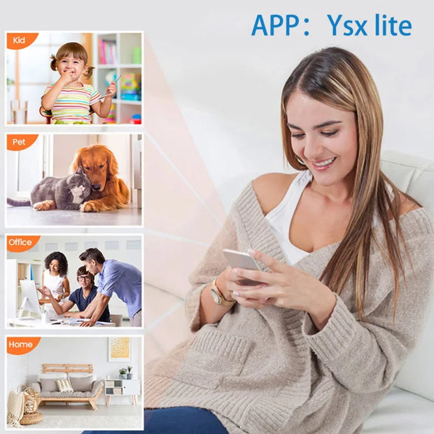 Mini câmera de vigilância da BRANCHES como câmera IP detector de som para monitoramento de crianças e pets