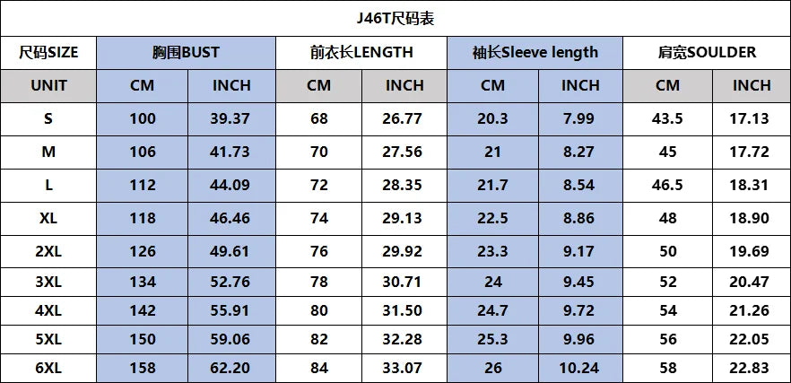 Camiseta henley gradiente 3D masculina em várias numerações com gráfico de medidas detalhado
