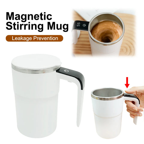 Caneca magnética automática com sistema de mistura e prevenção de vazamentos para café