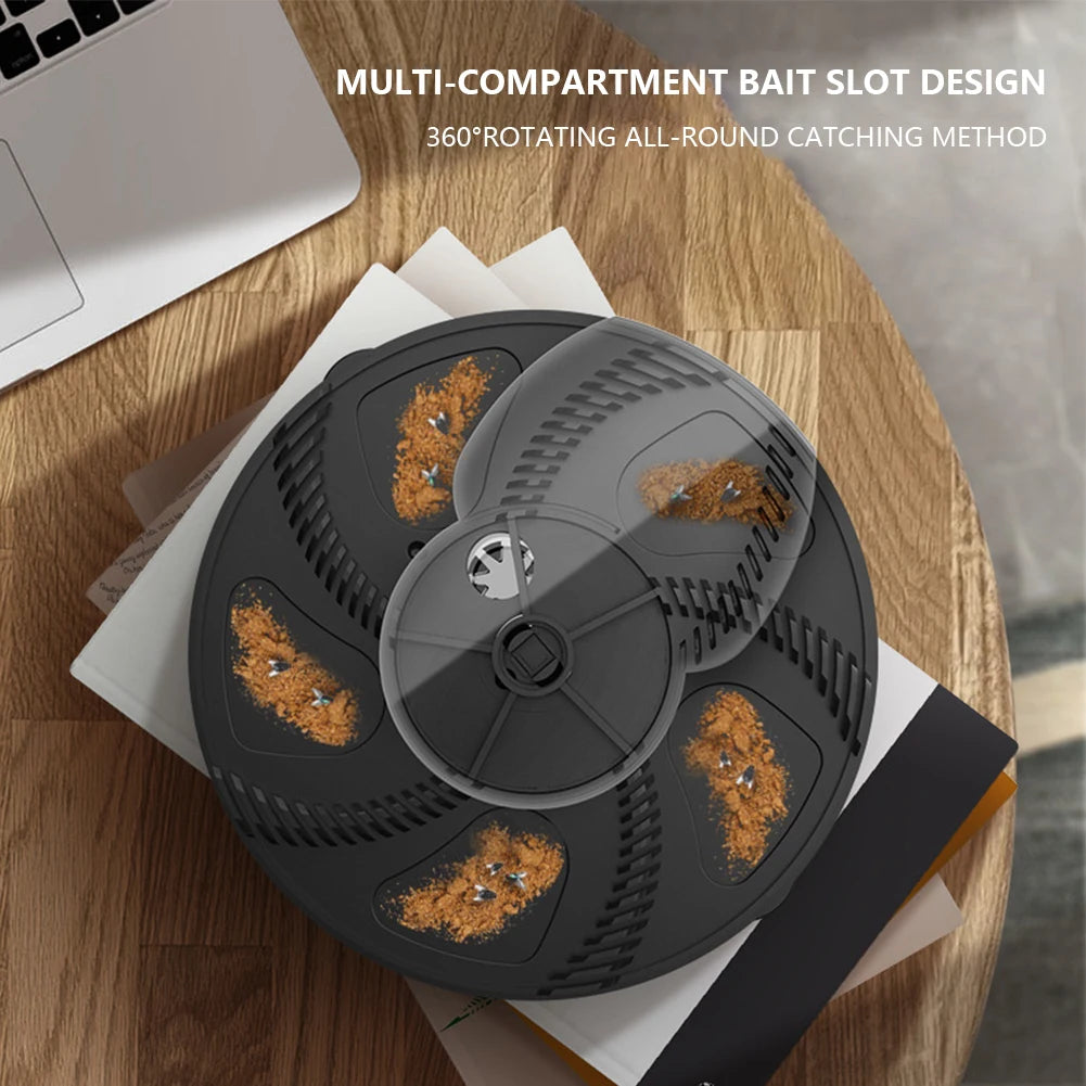 Coletor de pragas USB em design rotativo de múltiplos compartimentos para captura eficiente de insetos
