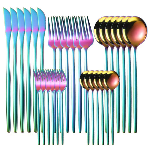 Conjunto de talheres dourados GLORIA com design elegante para ocasiões especiais e uso diário