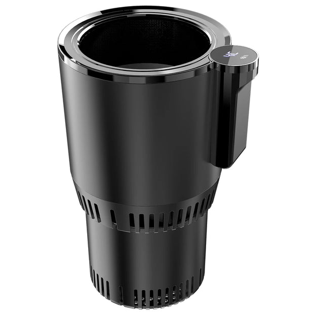 Copo térmico inteligente aquecimento resfriamento em preto com controle de temperatura digital