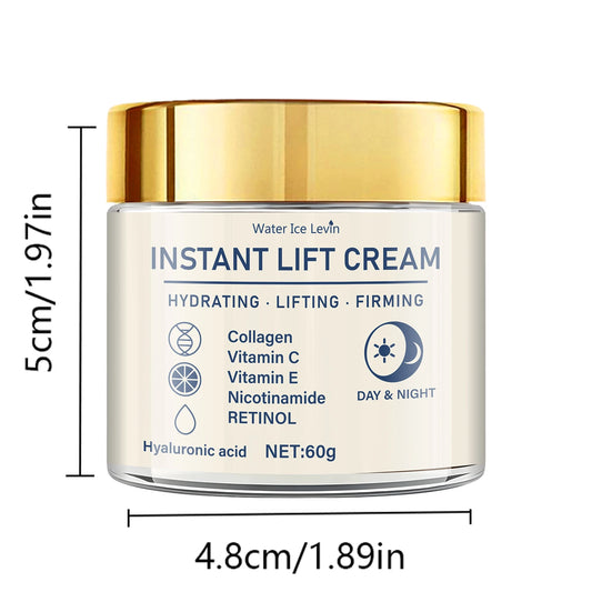 Creme firmador facial com retinol Water Ice Levin em embalagem de 60g, ideal para hidratação e firmeza da pele
