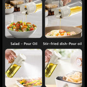 Dispensador de azeite prático para temperar saladas e pratos fritos com precisão