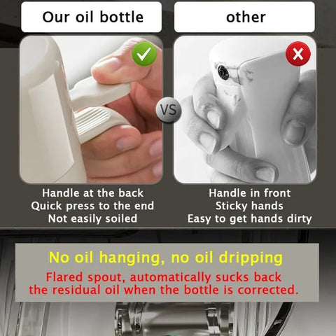 Dispensador de azeite da NOENNAME_NULL com bico que evita gotejamento e mãos pegajosas