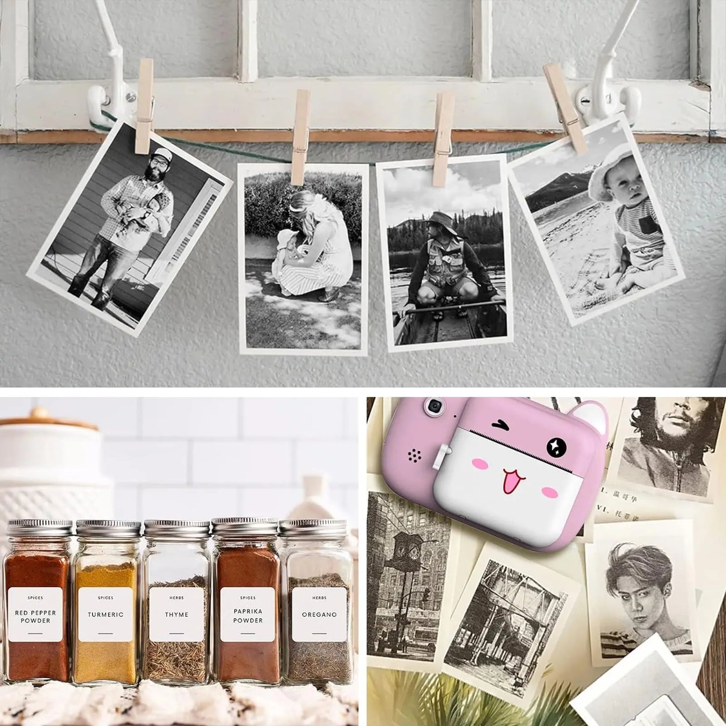 Rolos de papel de mini impressão PERIPAGE para etiquetas autoadesivas 57mm em fotos e projetos criativos