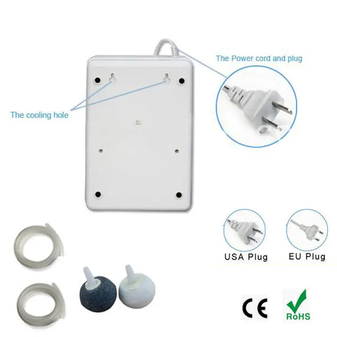 Filtro de água ozonizador ALANCHI com plugues para EUA e EU, ideal para purificação do ar.