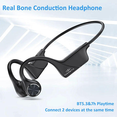 Fone com microfone para corrida com fones de condução óssea e design leve para uso ativo