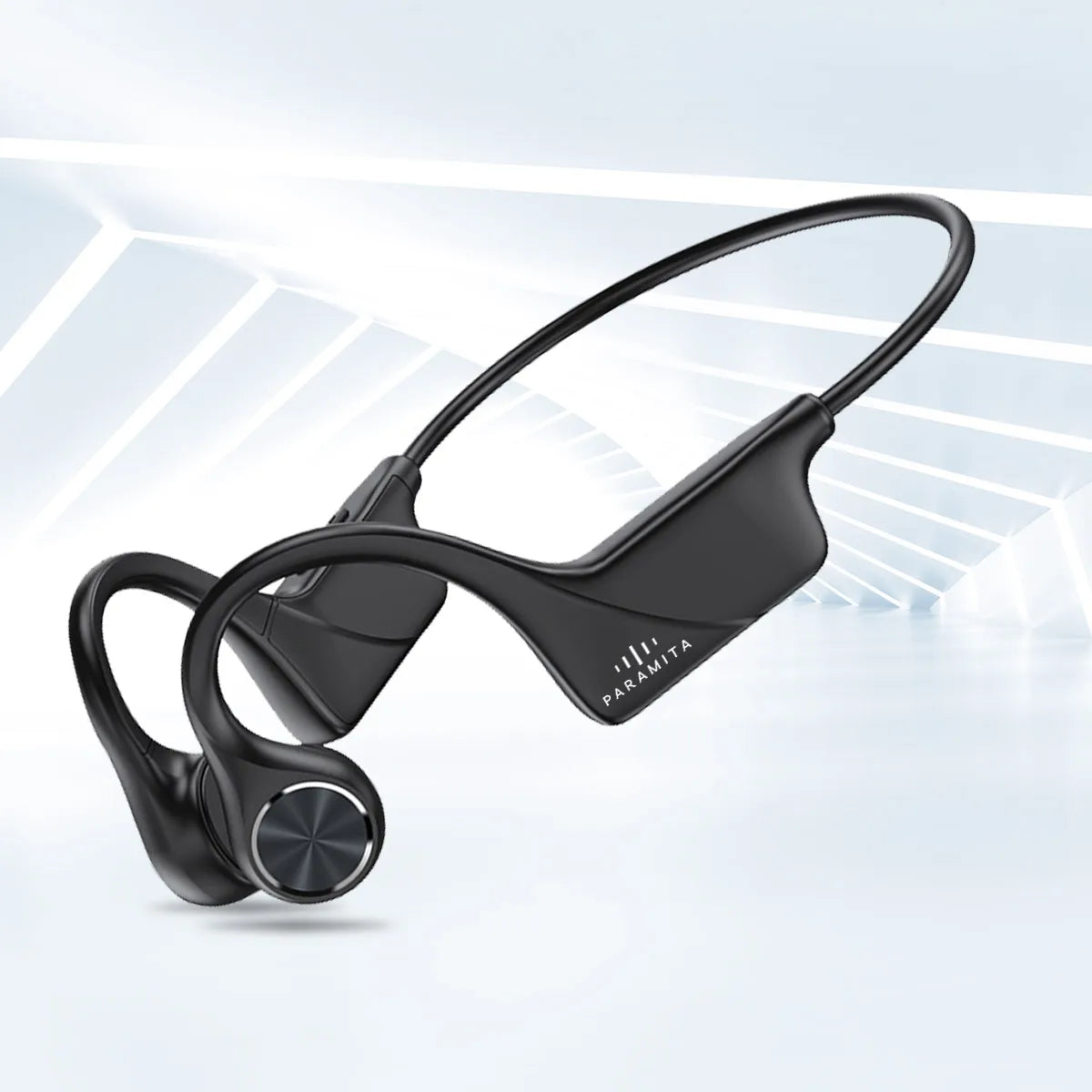 Fone com microfone para corrida da STARSKY, design leve e confortável, ideal para atividades esportivas.