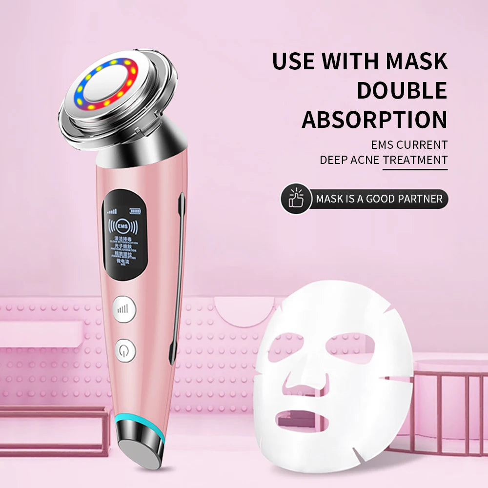 Massageador facial GENNADIYA para rejuvenescimento facial LED com tratamento profundo para acne