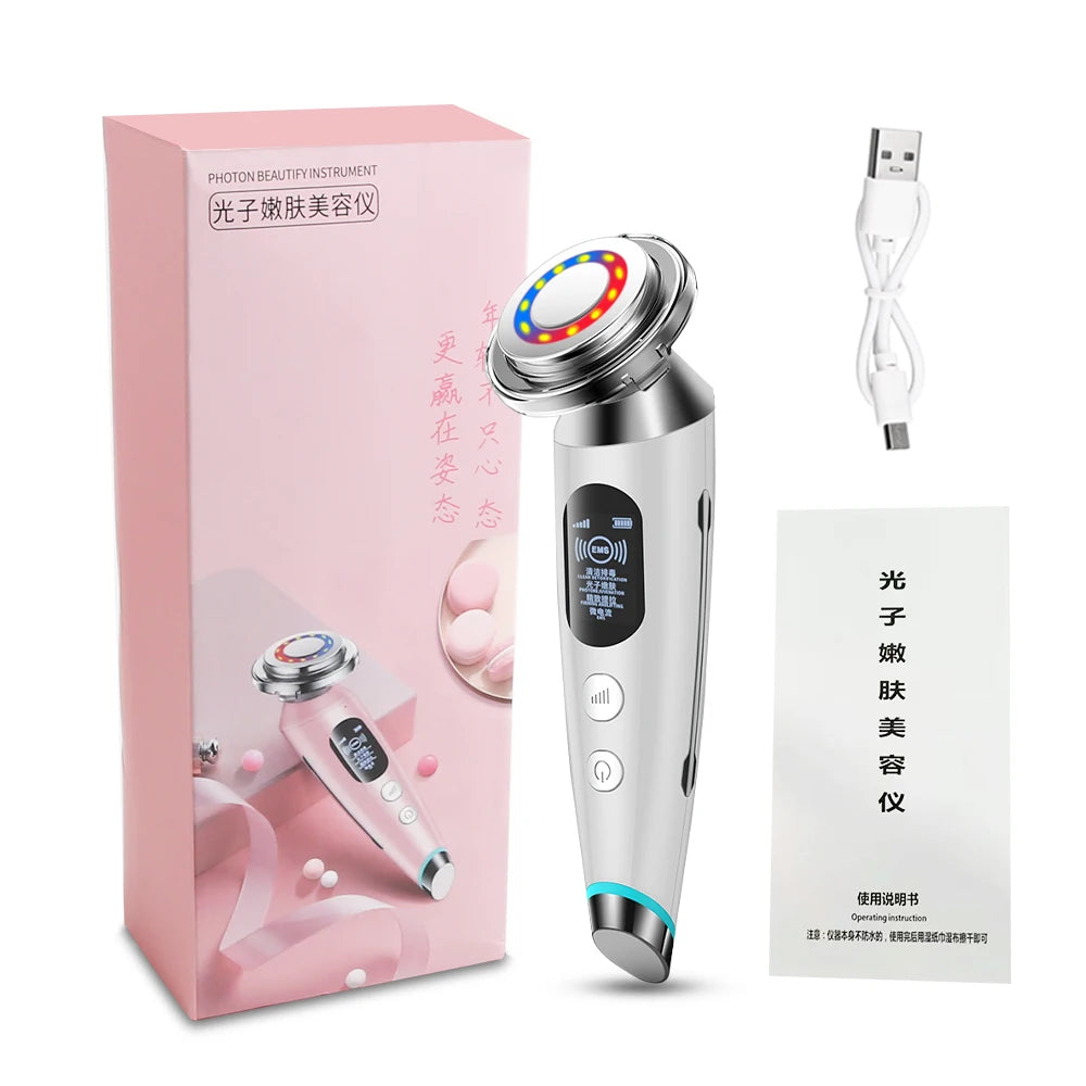 Massageador facial GENNADIYA com tecnologia LED para rejuvenescimento facial LED e skincare eficaz